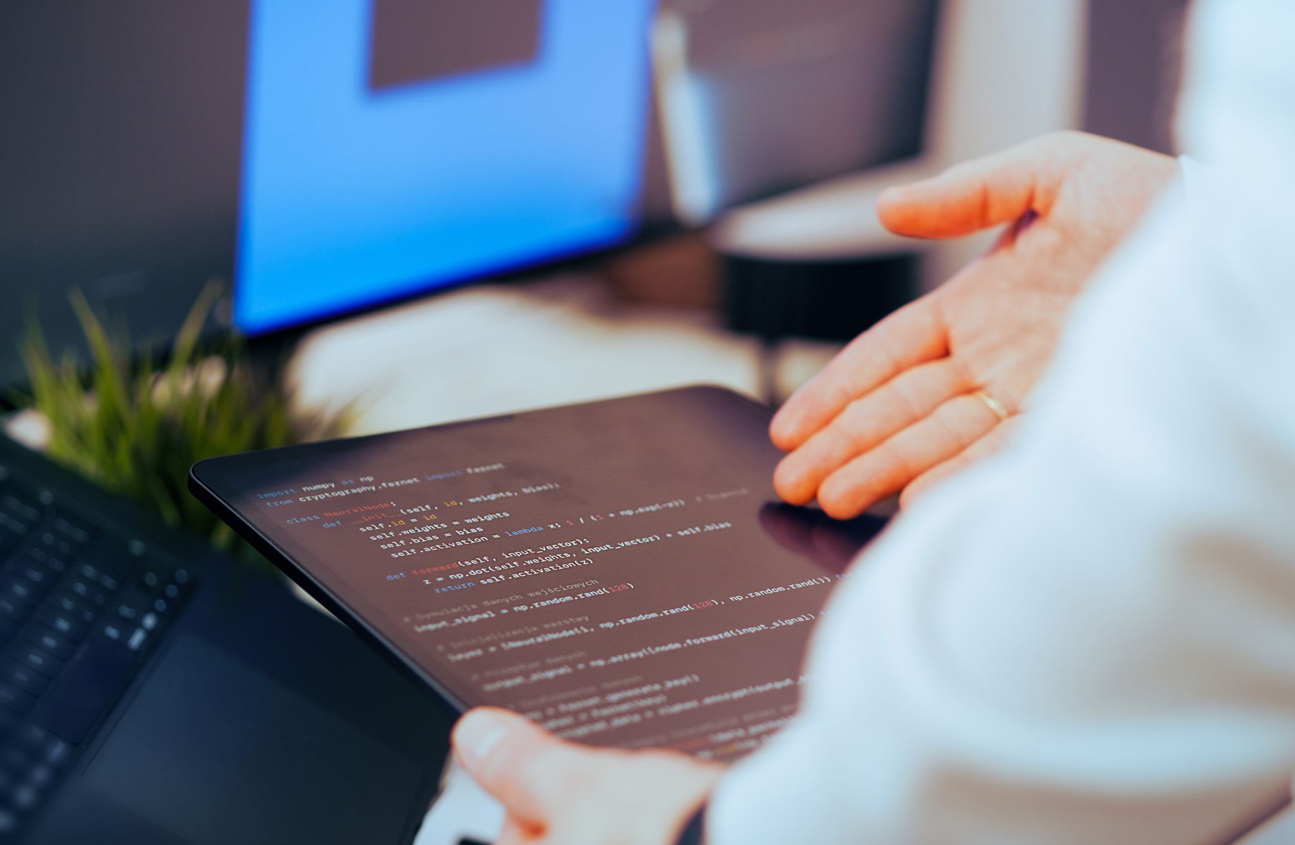 Developers and legal counsel reviewing AI code and contractual documents