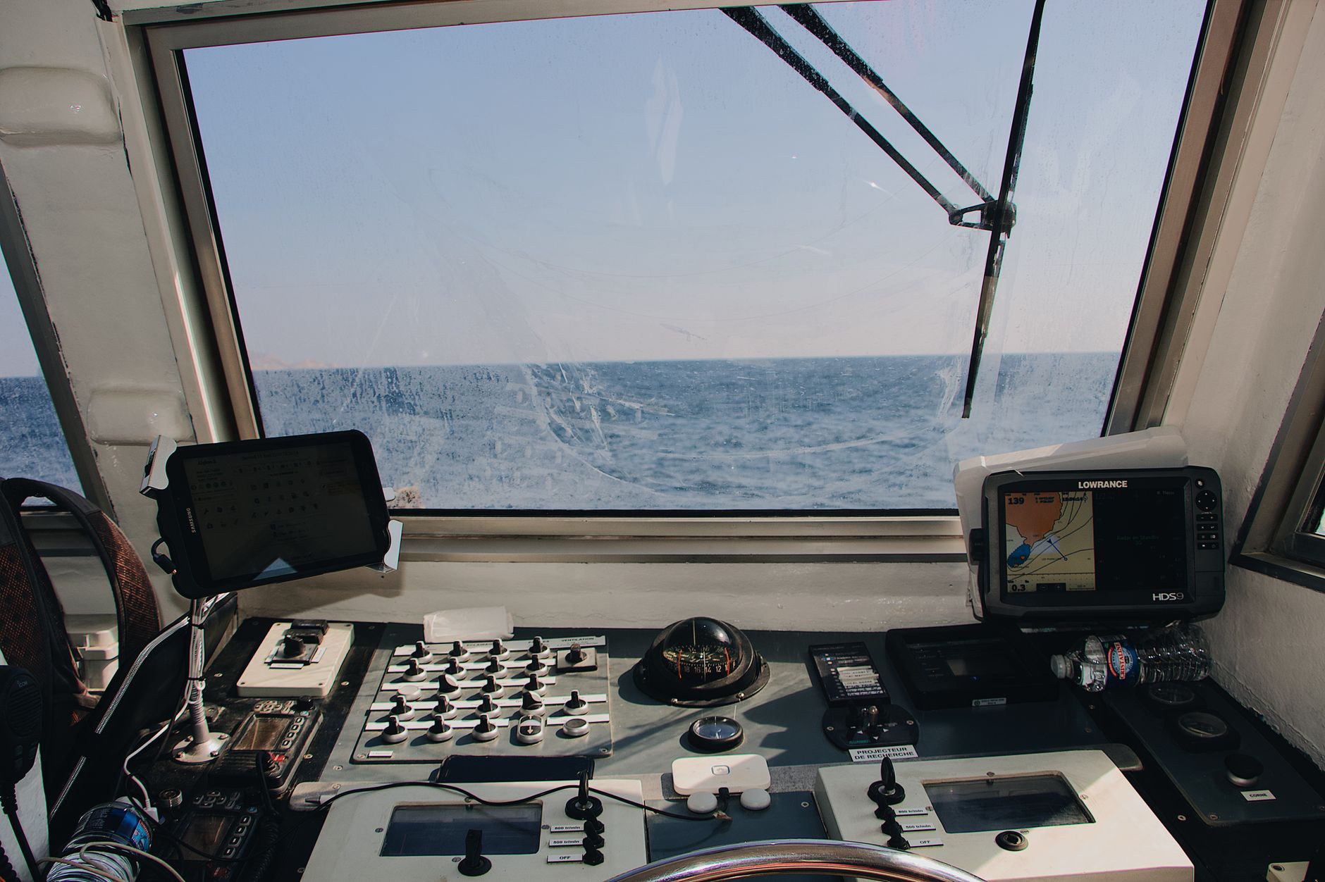 Survey vessel and navigational chart used for maritime boundary delimitation